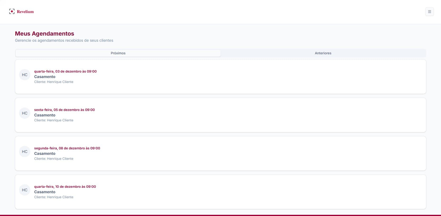 Dashboard do Revelium